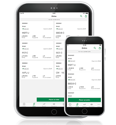 Saisie d'écran de l'application mobile Disnat - Section Ordres