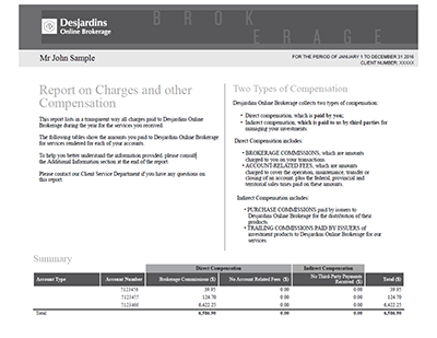 Example of annual report on fees and other forms of remuneration