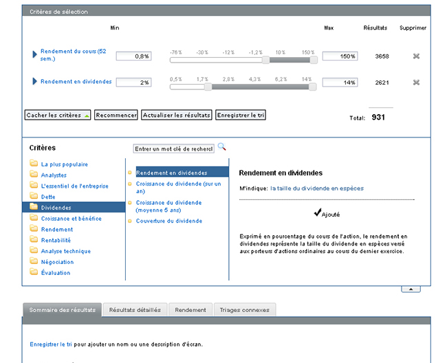 Screenshot Recognia