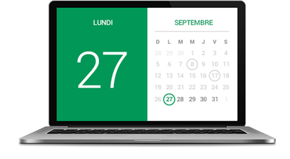 Saisie d'écran du calendrier des formations